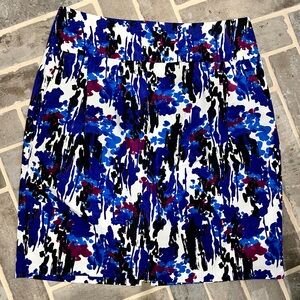 Mott 50 Queenie High Waisted Skirt SPF50 abstract print blue, black and purple